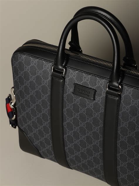 gucci briefcase black|Gucci shoulder bag men.